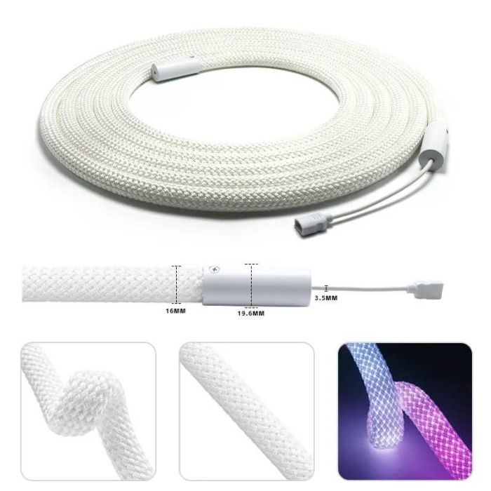 Розумна Неонова LED Стрічка-Шланг RGB (5 м): Гнучкий Водонепроникний Неон для Будинку та Вулиці