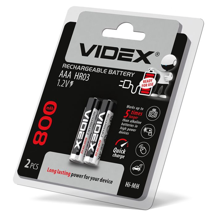 Акумулятори Videx HR03/AAA 800mAh ціна за 2шт