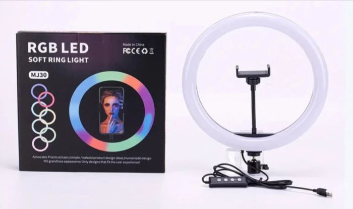 Кільцева LED лампа  RGB MJ30 30 см 30 Вт