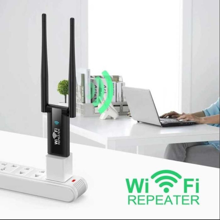 USB підсилювач WIFI Двохантений  / Бездротовий вайфай репитер