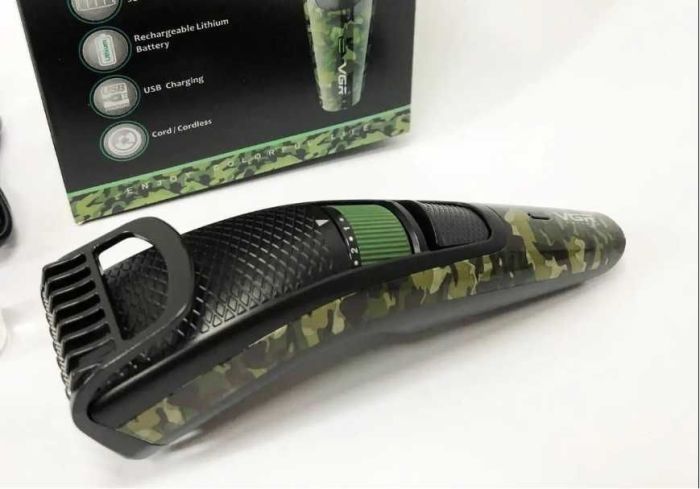 Акумуляторна машинка для стрижки VGR V-053 від USB Камуфляж
