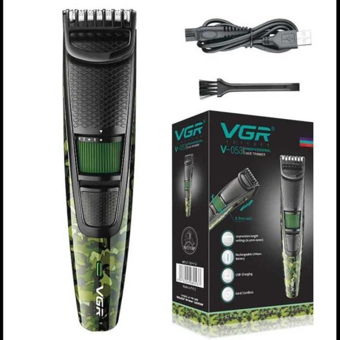 Акумуляторна машинка для стрижки VGR V-053 від USB Камуфляж