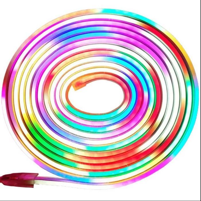 Гнучка неонова LED стрічка RGB 5 метрів 12V IP67 силіконовий неон з функціями