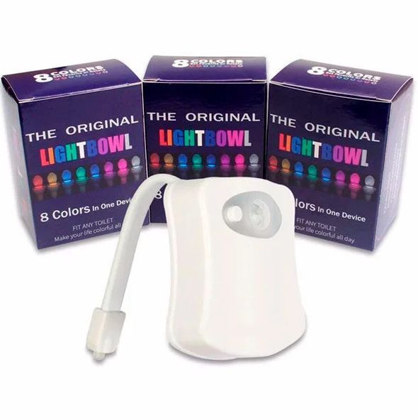 LED-підсвітка для унітазу з датчиком руху. 8 кольорів