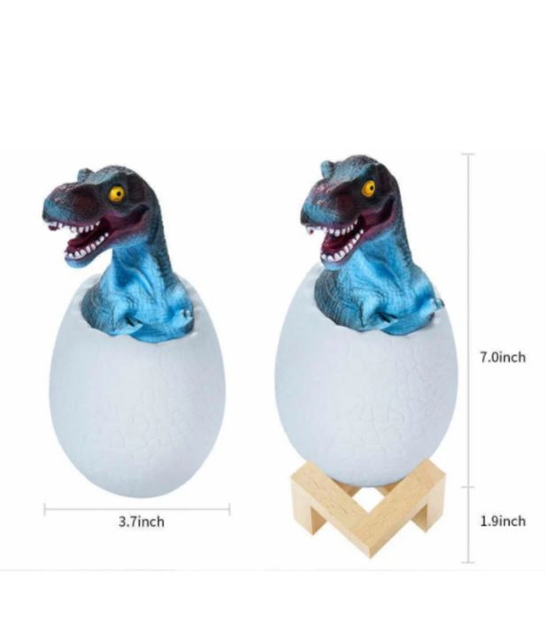 3D Нічник "Динозаврик у Яйці": Лампа-Пастка з RGB та Сенсором