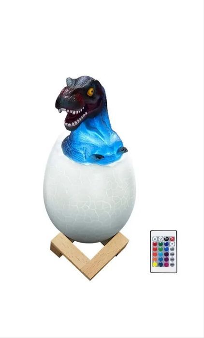 3D Нічник "Динозаврик у Яйці": Лампа-Пастка з RGB та Сенсором