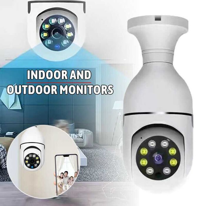 Поворотна Wi-Fi камера-лампочка 360° відеоняня, нічна зйомка