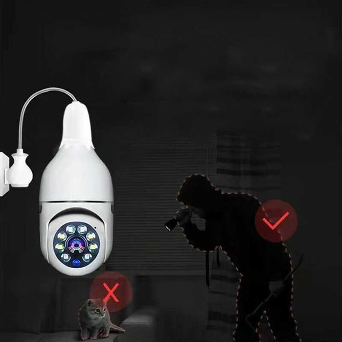 Поворотна Wi-Fi камера-лампочка 360° відеоняня, нічна зйомка