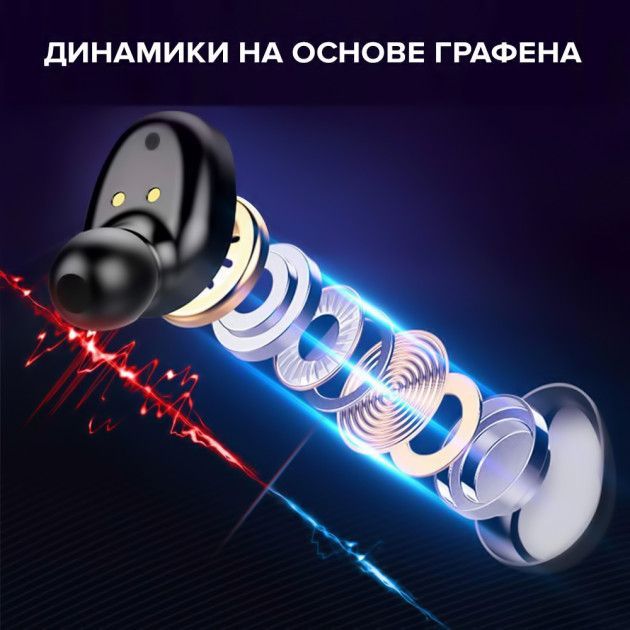 Бездротові Bluetooth сенсорні навушники Amoi F9+кейс-павербанк