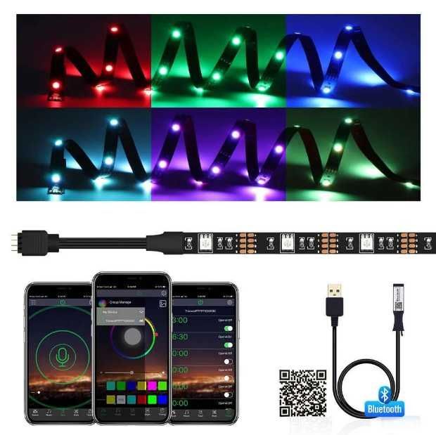 Світлодіодна RGB Стрічка SF-20 (5 м, USB): Пульт Bluetooth Додаток