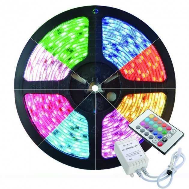 КОМПЛЕКТ Світлодіодна LED лента RGB Всі кольори 12V 5 метрів Пульт
