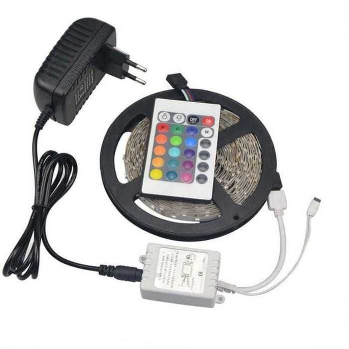 КОМПЛЕКТ Світлодіодна LED лента RGB Всі кольори 12V 5 метрів Пульт