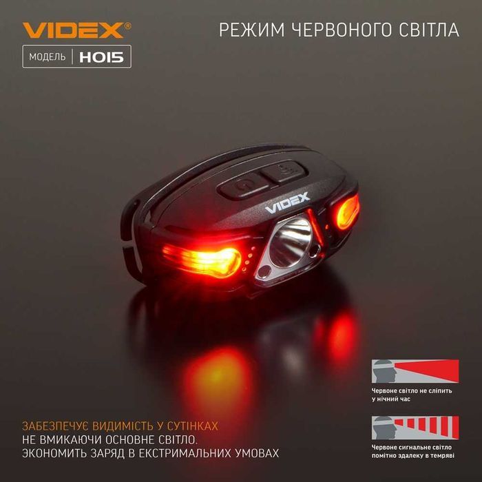 Налобний світлодіодний ліхтарик VIDEX VLF-H035C 410Lm 5000K
