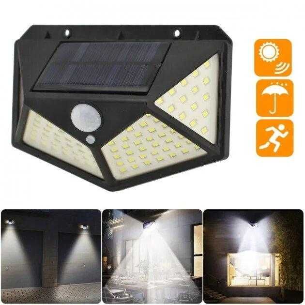 Ліхтар вуличний з датчиком руху на сонячній батареї  100 LED