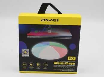Бездротова зарядка з підсвічуванням 7 кольорів 10W 7 COLOR AWEI W7
