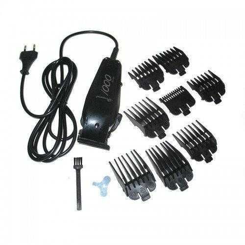 Машинка для стрижки дротова з насадками для волосся та бороди Gemei GM-1016 Pro Black + Ножиці і Гребінець