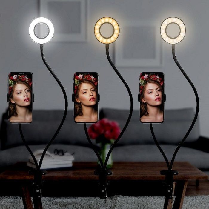Селфі-кільце LED-лампа кільцева з кріпленням 3 режими