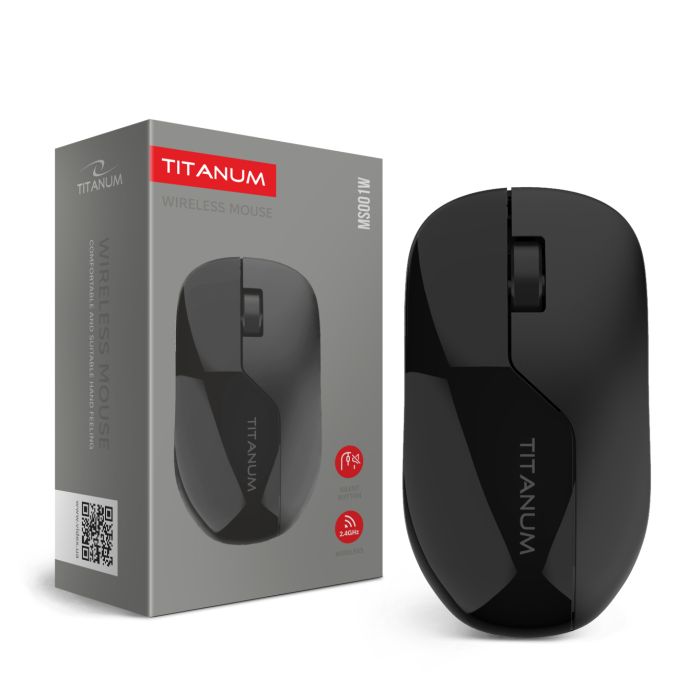Бездротова миша TITANUM MS001W 2.4GHz безшумна мишка для ПК та ноутбука Black