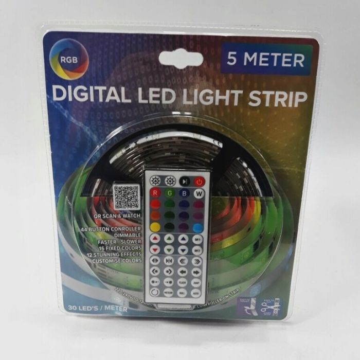 Світлодіодна LED стрічка з пультом Digital RGB 24V (5m)