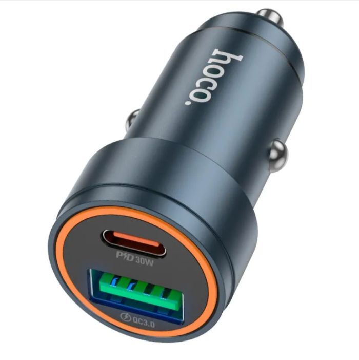 Автомобільній зарядний пристрій  Hoco Z57A  Type-C to lightning QC3.0 +PD 30W