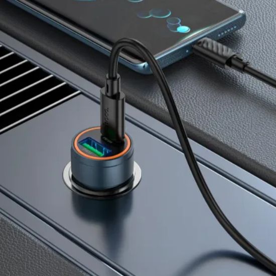 Автомобільній зарядний пристрій  Hoco Z57A  Type-C to lightning QC3.0 +PD 30W