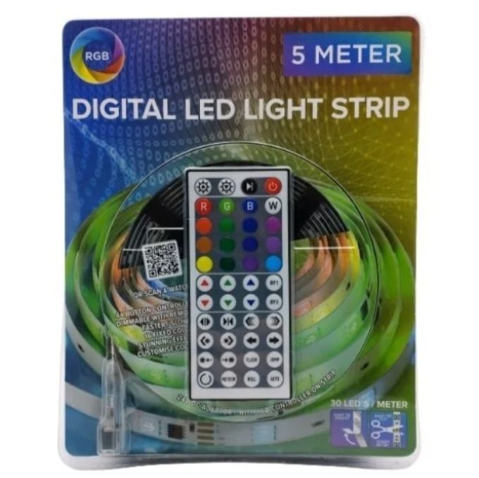 Світлодіодна LED стрічка з пультом Digital RGB 24V (5m)
