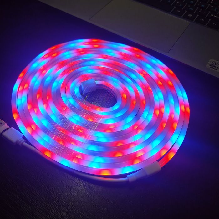 Світлодіодна Неонова Стрічка-Шланг RGB (5 м, 12V/220V): Гнучкий LED NEON