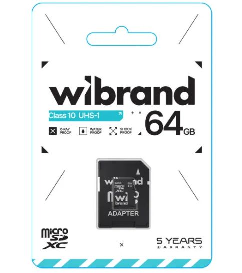 Карта пам'яті Wibrand 64Gb microSDXC (UHS-1) class 10