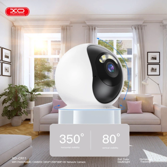 Розумна Wi-Fi камера XO CR11 3MP (2K) Color Night Vision