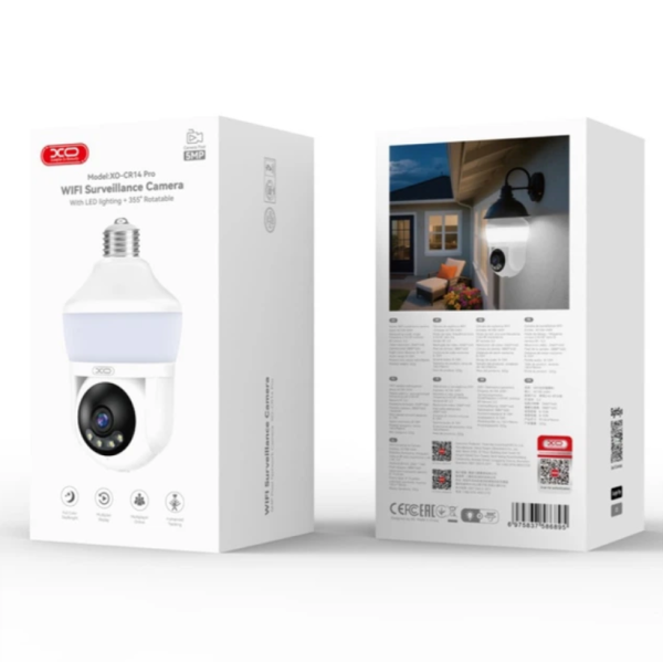 Камера-лампочка XO CR14 Pro Premium 5MP (3K) Wi-Fi/Bluetooth
