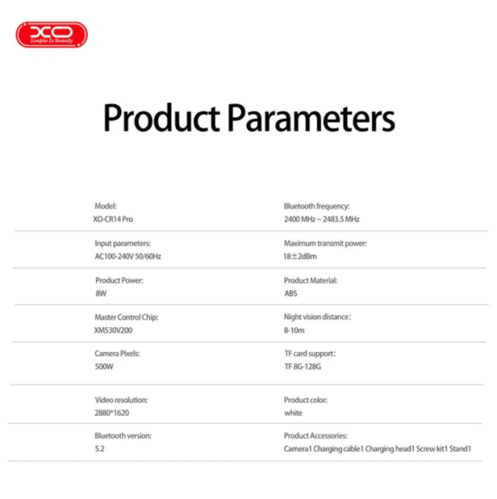 Камера-лампочка XO CR14 Pro Premium 5MP (3K) Wi-Fi/Bluetooth