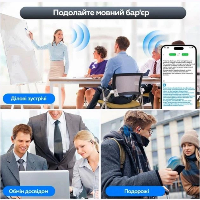 Бездротові навушники Open-Ear XO G36 з функцією AI-перекладача (White)