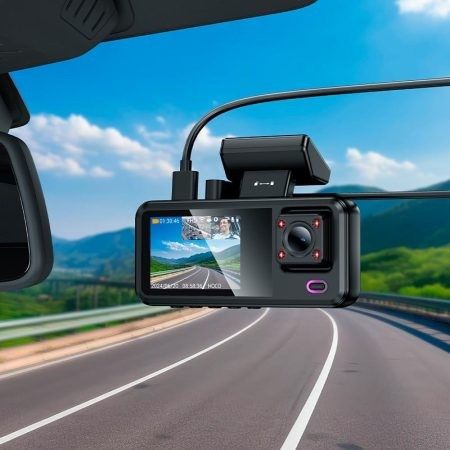 Автомобільний відеореєстратор на 3 камери Hoco DV15 автореєстратор з Wi-Fi та камерою заднього виду