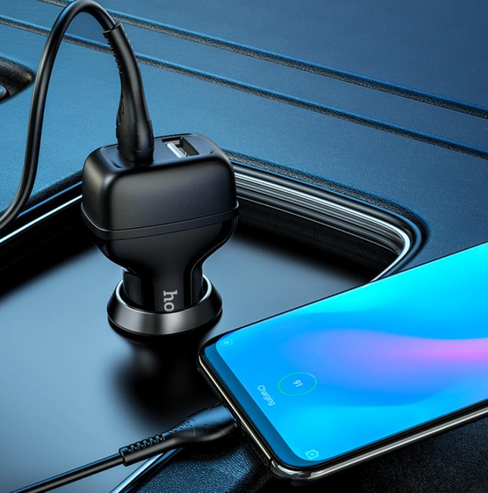 Автомобільній зарядний пристрій HOCO Z36 Leader 2USB/ 2,4A Black