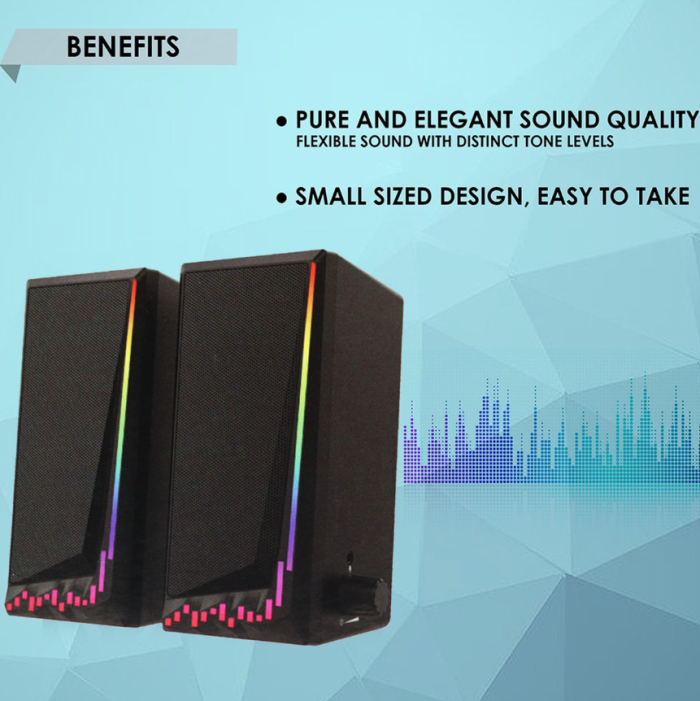 Акустична система E-1066  2.0 з RGB підсвічуванням