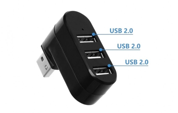 USB-Хаб 3 порти  USB 2.0 поворотний