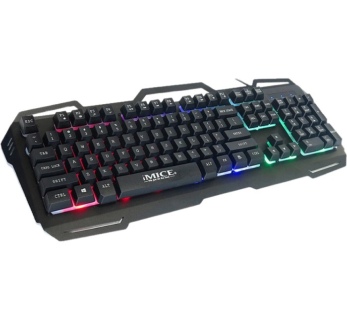 Клавіатура дротова ігрова iMICE AK-400  з RGB підсвічуванням металева