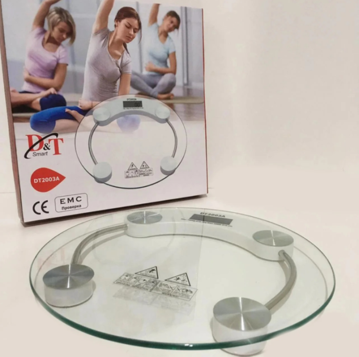 Ваги підлогові DiT Smart DT2003A прозорі, з міцного скла круглі