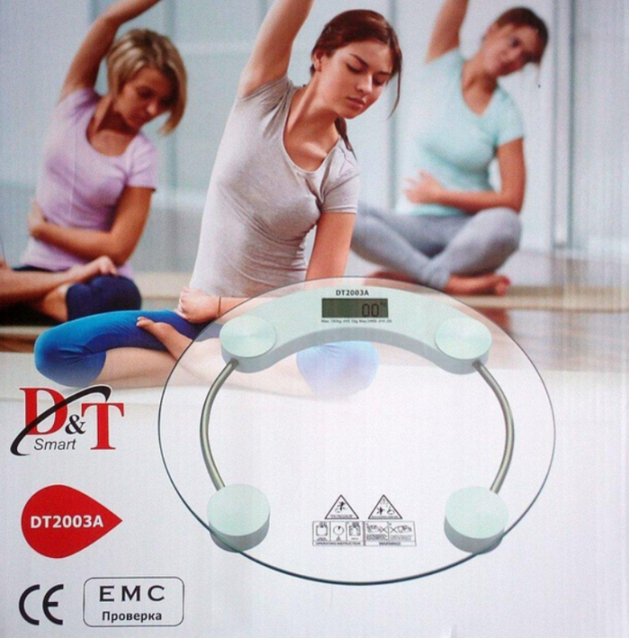 Ваги підлогові DiT Smart DT2003A прозорі, з міцного скла круглі