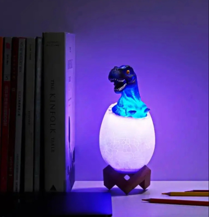 3D Нічник "Динозаврик у Яйці": Лампа-Пастка з RGB та Сенсором