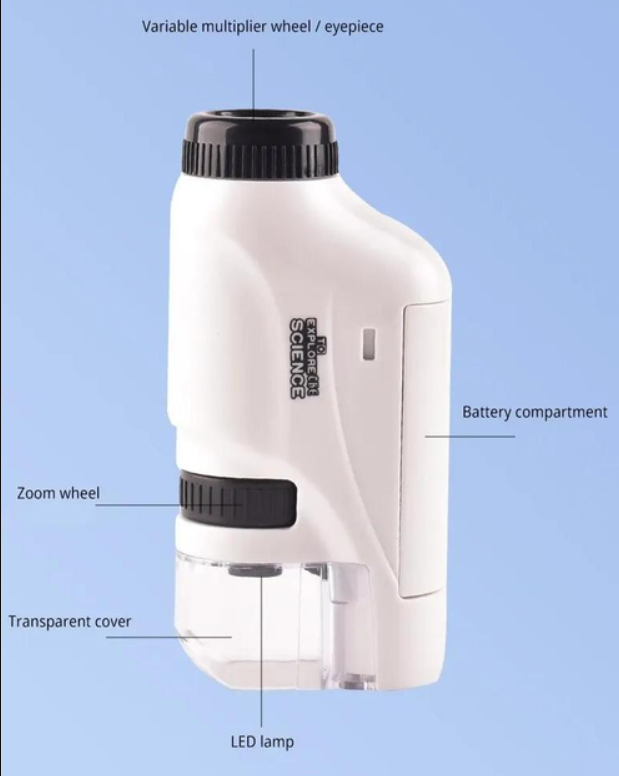 Міні  мікроскоп 60X-120X C підсвіткою  ювелірний
