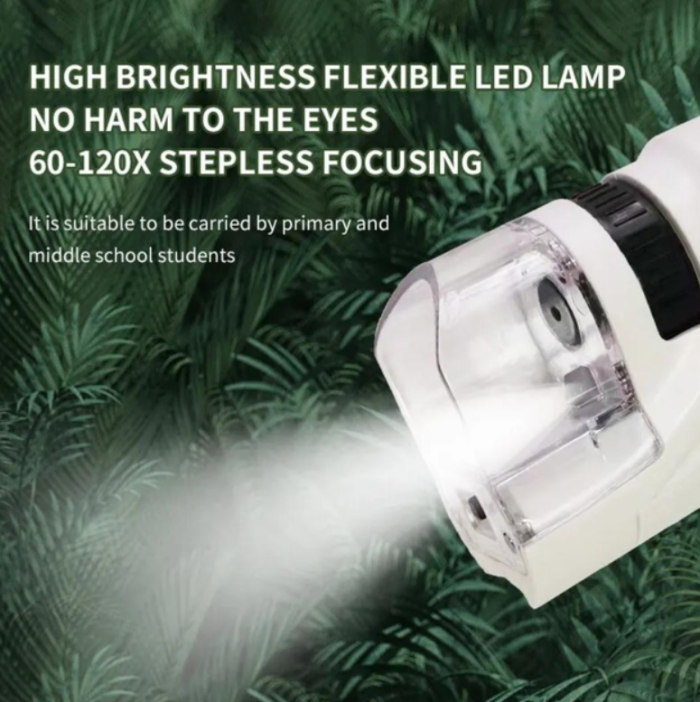 Міні  мікроскоп 60X-120X C підсвіткою  ювелірний