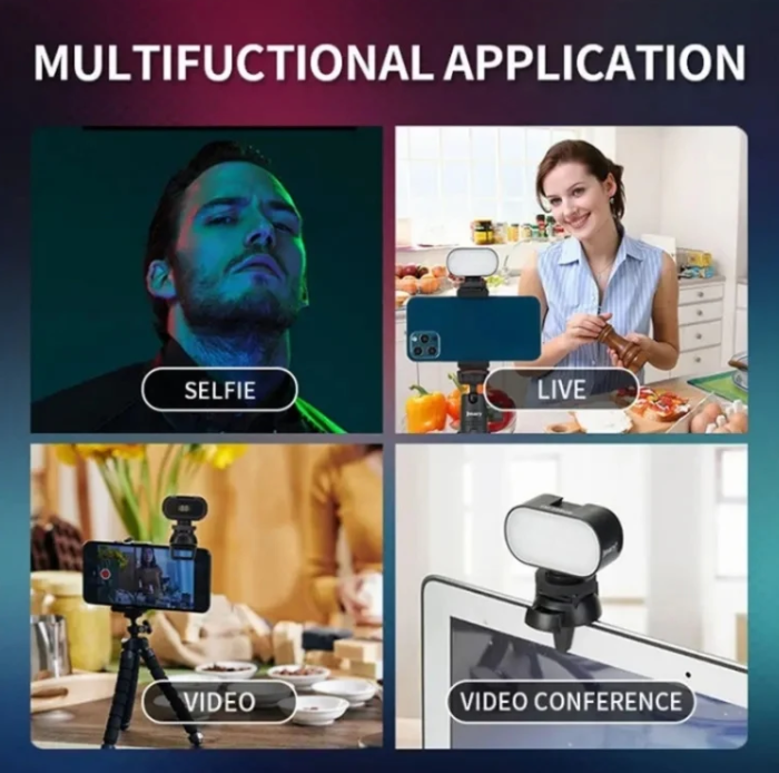 JMARY FM-16RGB: Міні Портативне RGB LED Світло для Відеоконференцій та Фотозйомки (800Lux, Type-C)