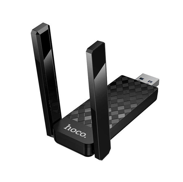 WiFi адаптер HOCO HI34 USB WiFi 6 дводіапазонний 2.4/5 GHz з двома антенами