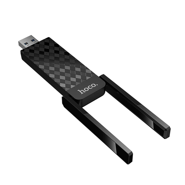 WiFi адаптер HOCO HI34 USB WiFi 6 дводіапазонний 2.4/5 GHz з двома антенами