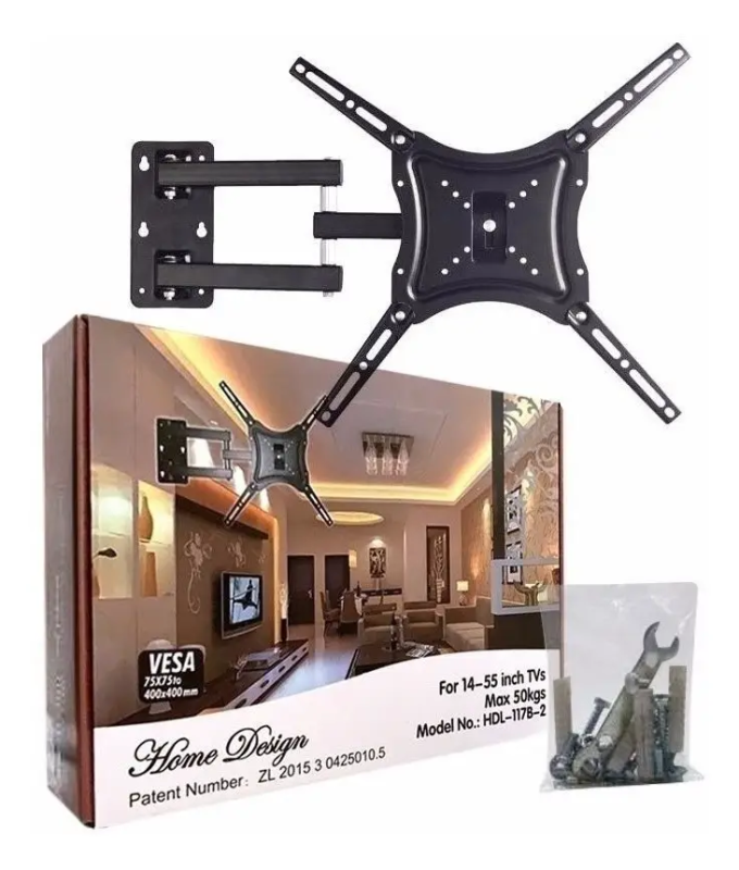 Кріплення для телевізора 14-55 дюймів HDL-117B-2 поворотне настінне до 50 кг