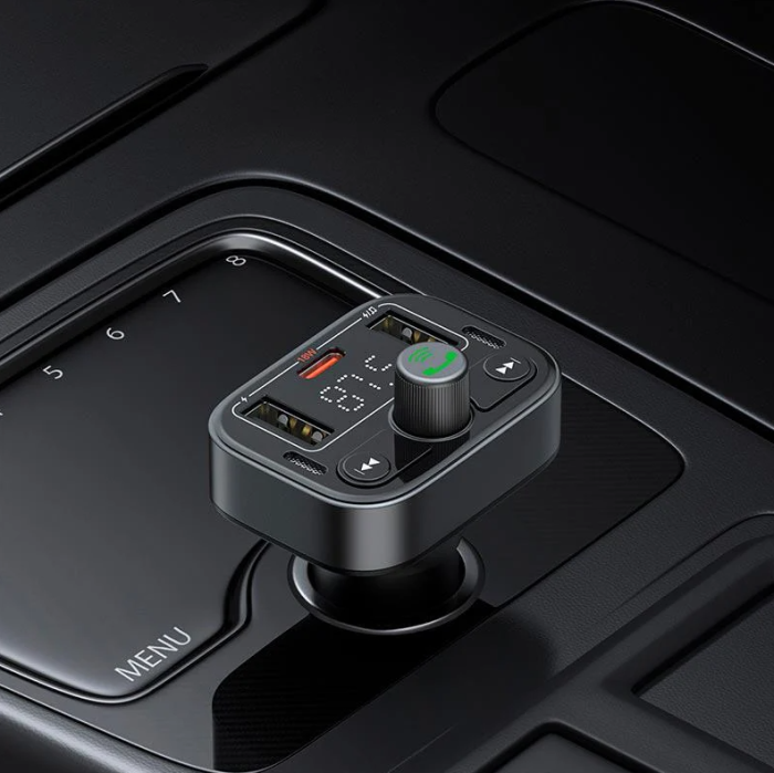 FM-трансмітер Baseus S-09 Pro Series Car FM Bluetooth 5.3 швидка зарядка PD 18W