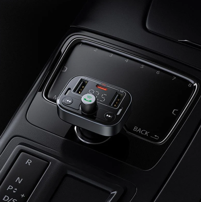 FM-трансмітер Baseus S-09 Pro Series Car FM Bluetooth 5.3 швидка зарядка PD 18W