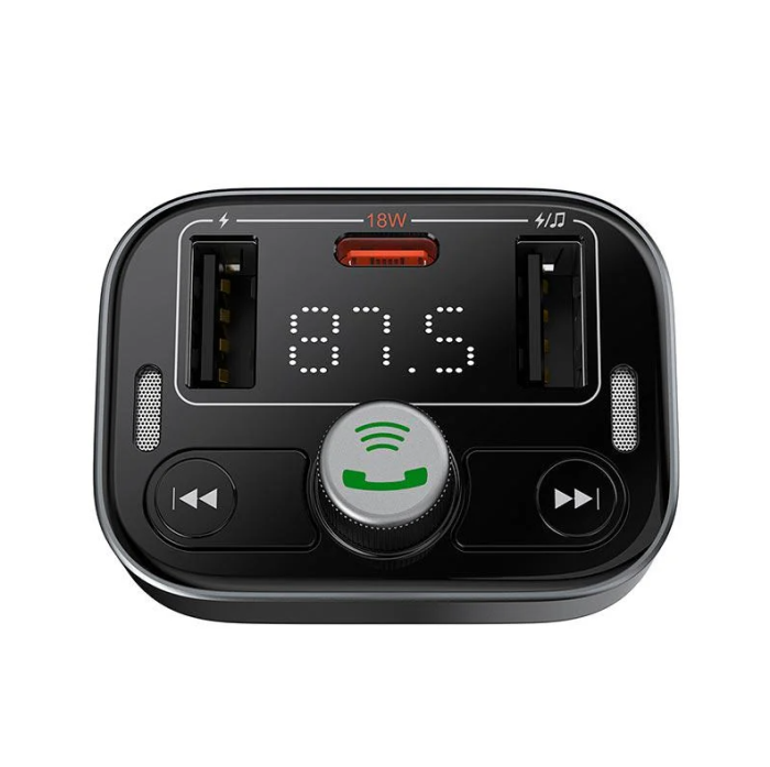 FM-трансмітер Baseus S-09 Pro Series Car FM Bluetooth 5.3 швидка зарядка PD 18W