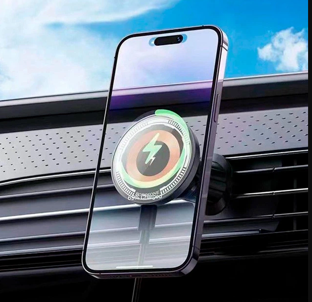 Автотримач з бездротовою зарядкою Borofone BH211 MagSafe 15W у дефлектор Чорний